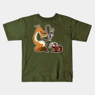 Boozy Grapes Time with Fox Dragon and Red Panda Kids T-Shirt